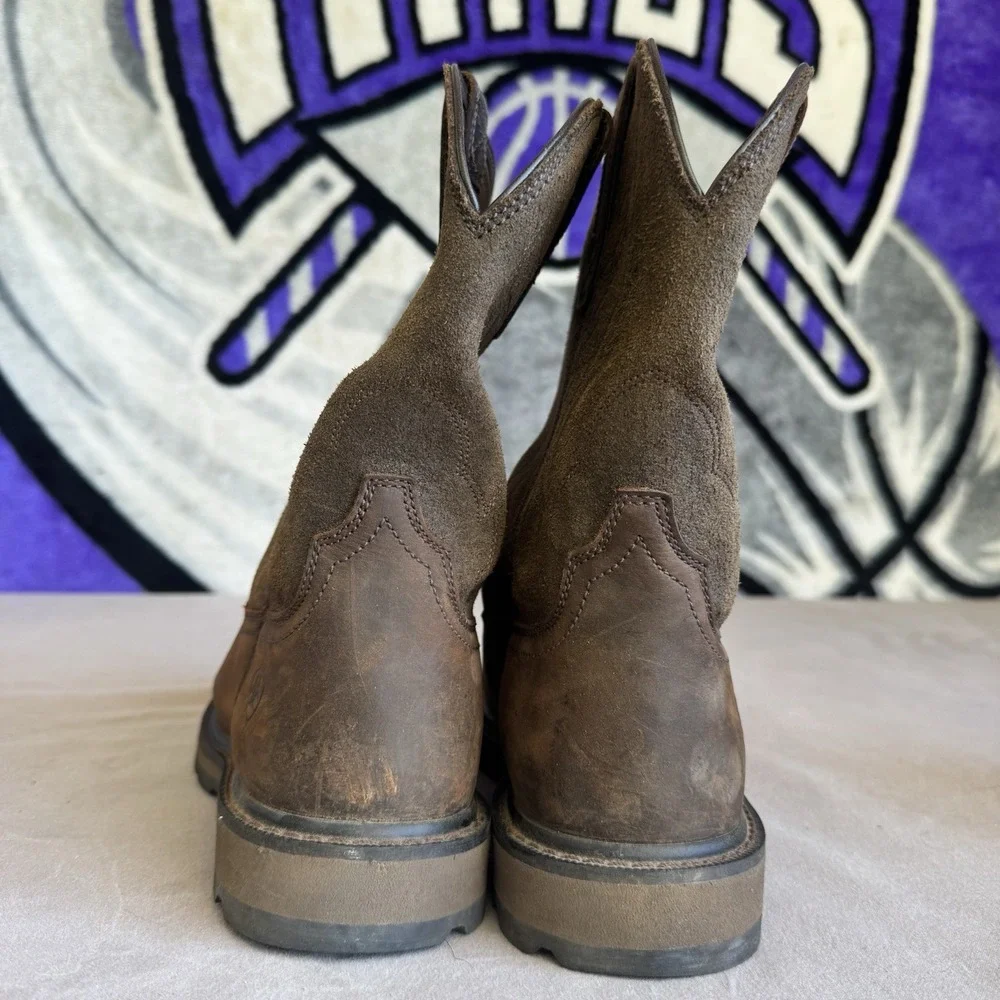 Size 10 - Ariat Style 10014238  Pull-On Distressed Brown Work Boots Men's